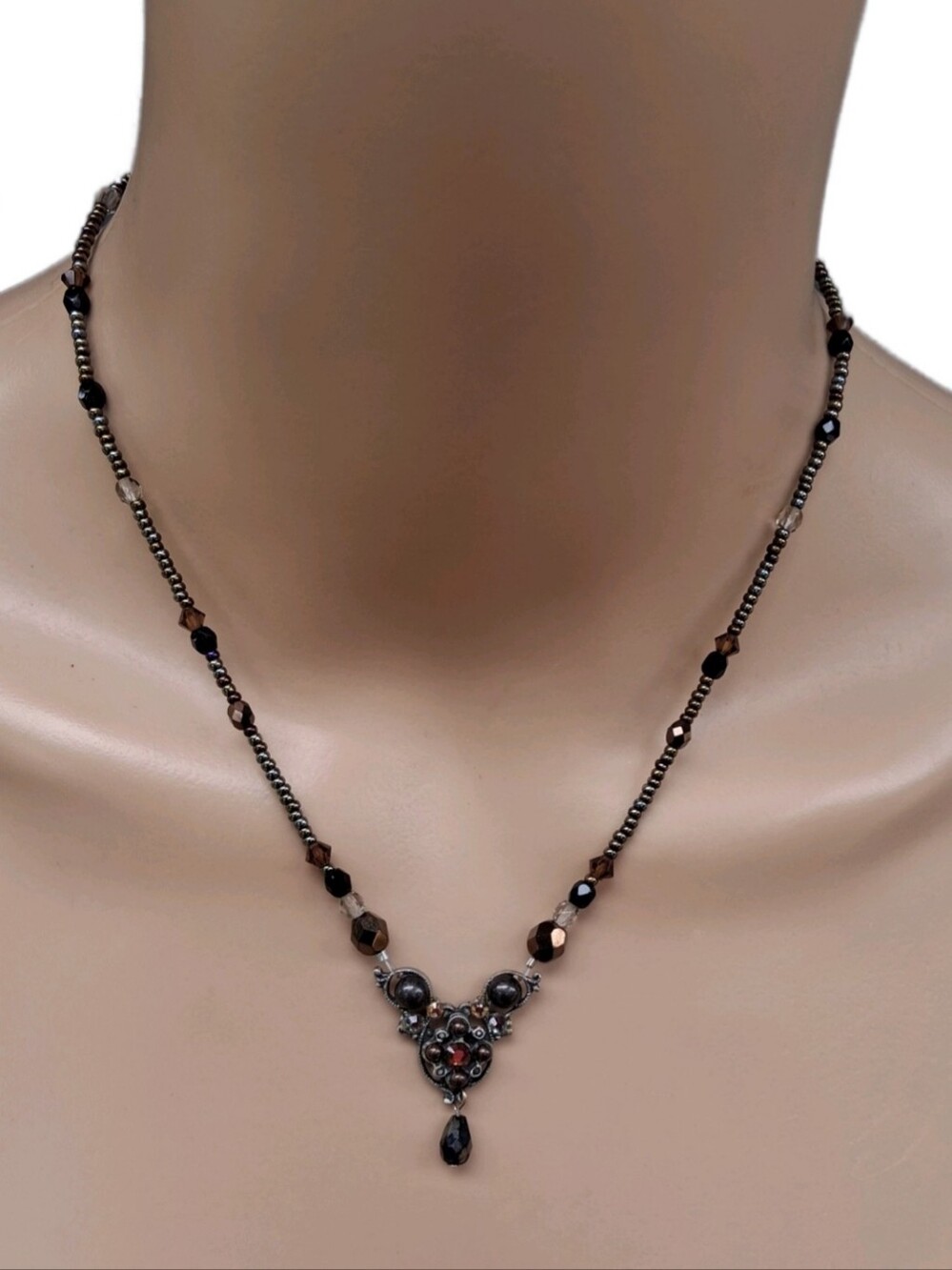 Vintage F.A.I.T.H. Gothic Victorian Revival Beaded​ Necklace